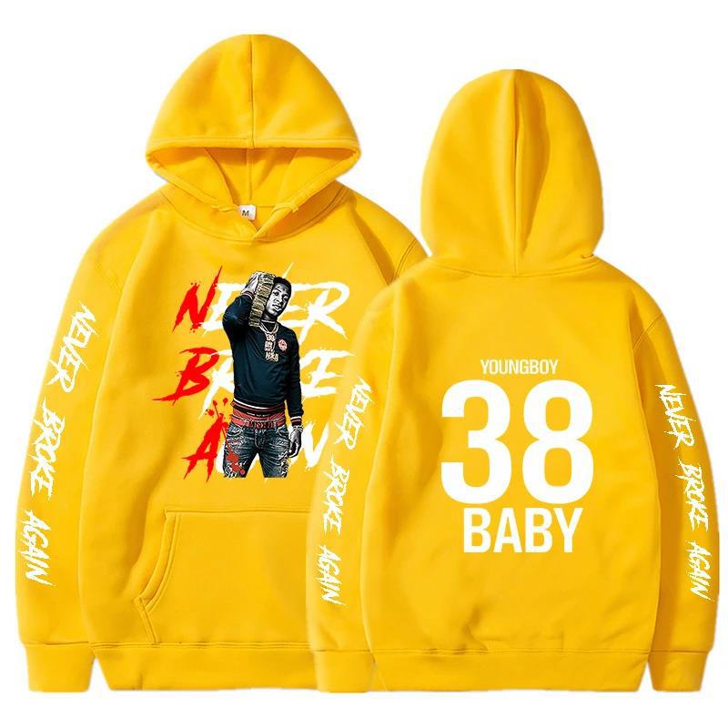 Never Broke Again Hoodies Fashion YoungBoy Graphic Print Men's and Women's Harajuku Autumn Winter Plushed Brand Sweater