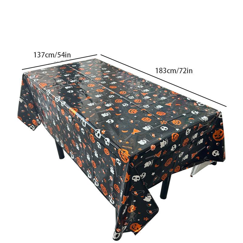 New Halloween Pumpkin Waterproof Tablecloth Creative Skull Spider Series Halloween Party Decoration Table Cloth Kitchen Tool