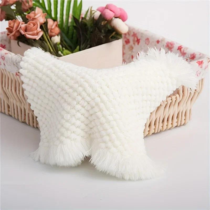

1Pc Soft Crochet Blanket Basket Stuffer Filler Baby Photo Pad Newborn Background Prop Multicolored Studio Photography Props Other білий