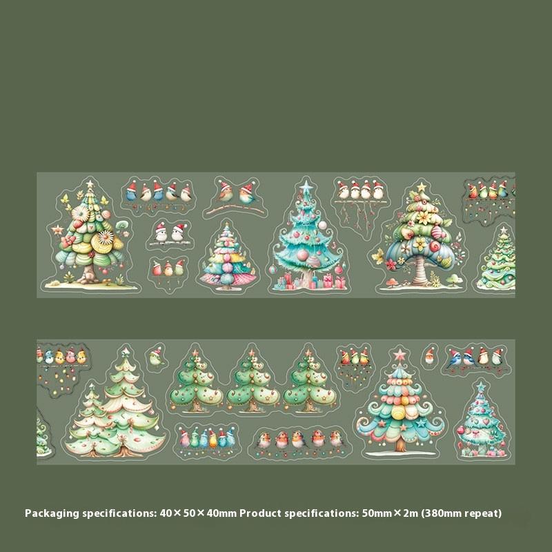 50Mm*200Cm Strange Christmas Night Series Vintage Festival Landscape Material Collage Pet Tape Creative Journal Stationery