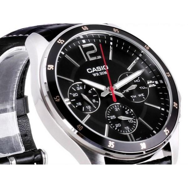 Casio Men's Leather Watch MTP-1374L-1A,Korean Popular Watches