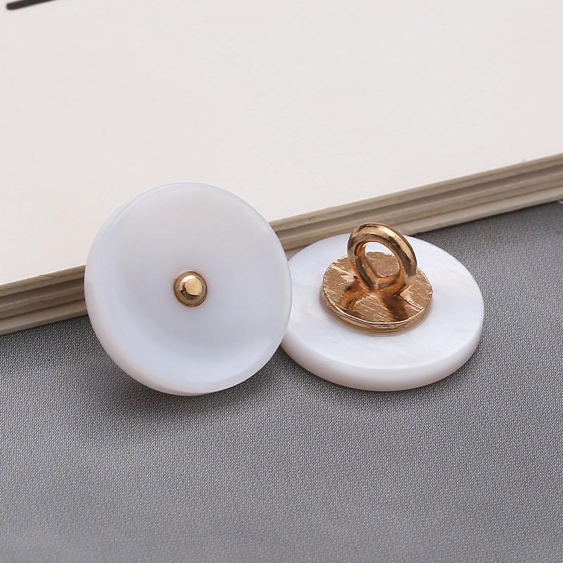 

10 шт. Ґудзик з натуральної мушлі з чорної оболонки Перламутрові круглі металеві ґудзики на хвостовику для сорочки, одягу, аксесуарів для шиття пальто своїми руками 10mm