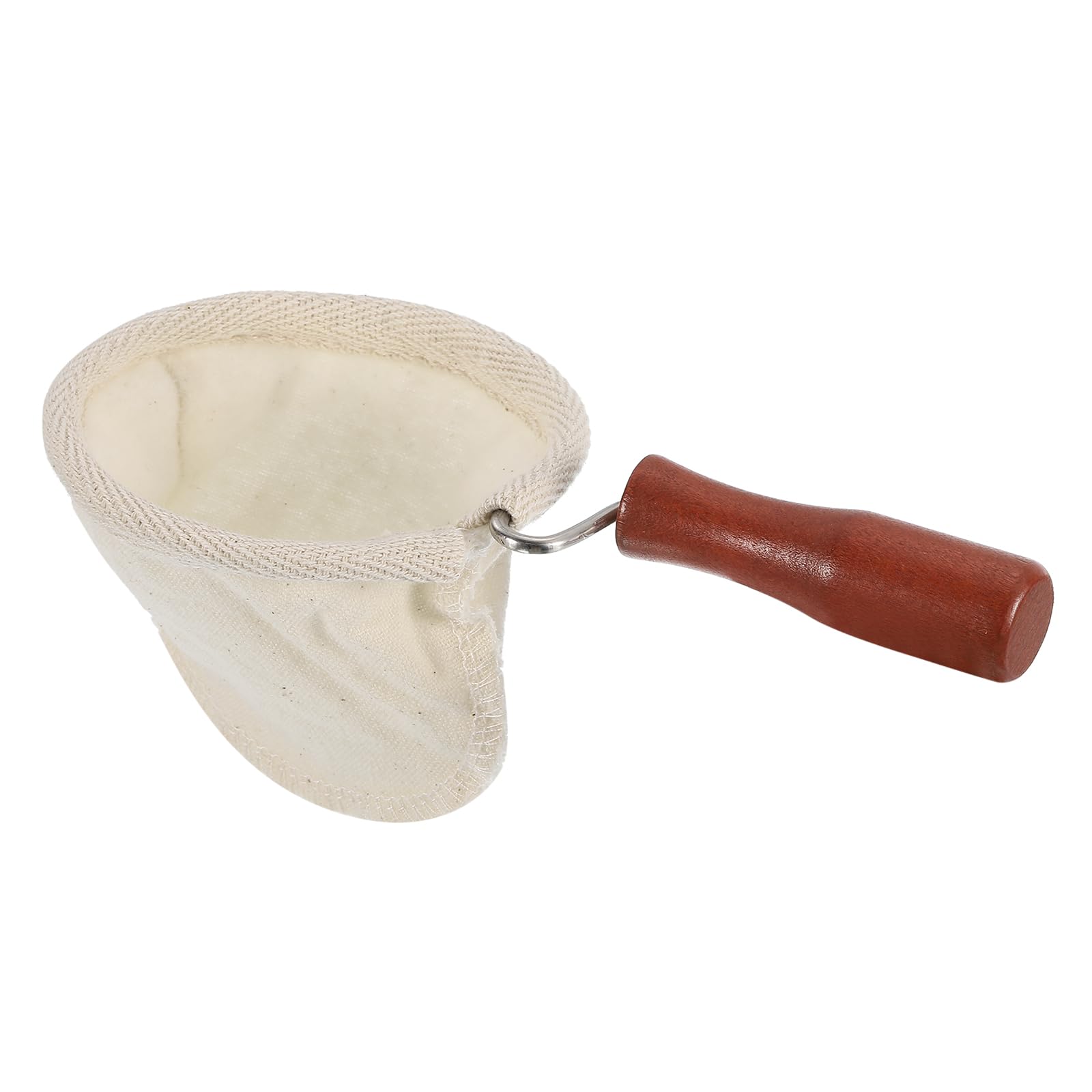 

uxcell Cloth Coffee Filter Coffee Sock Reusable Coffee Strainer with Wooden Beige 1-Piece Bag, Filter, Handle, Small,