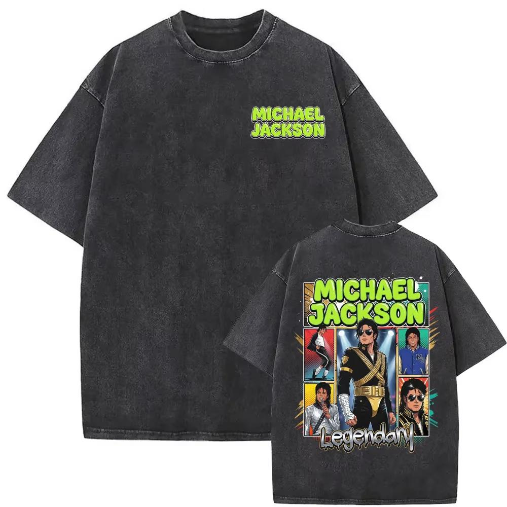 King of Pop Michael Jackson Album Cover T Shirt Men Women Fashion Classic Cool T-shirt Casual Vintage Washed T Shirts Streetwear