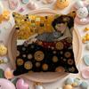Gustav Klimt Oil Painting Cushion Cover Natural Linen Organic Fabric Double-Sided Printing Sofa Home Decor Gift Pillow Case