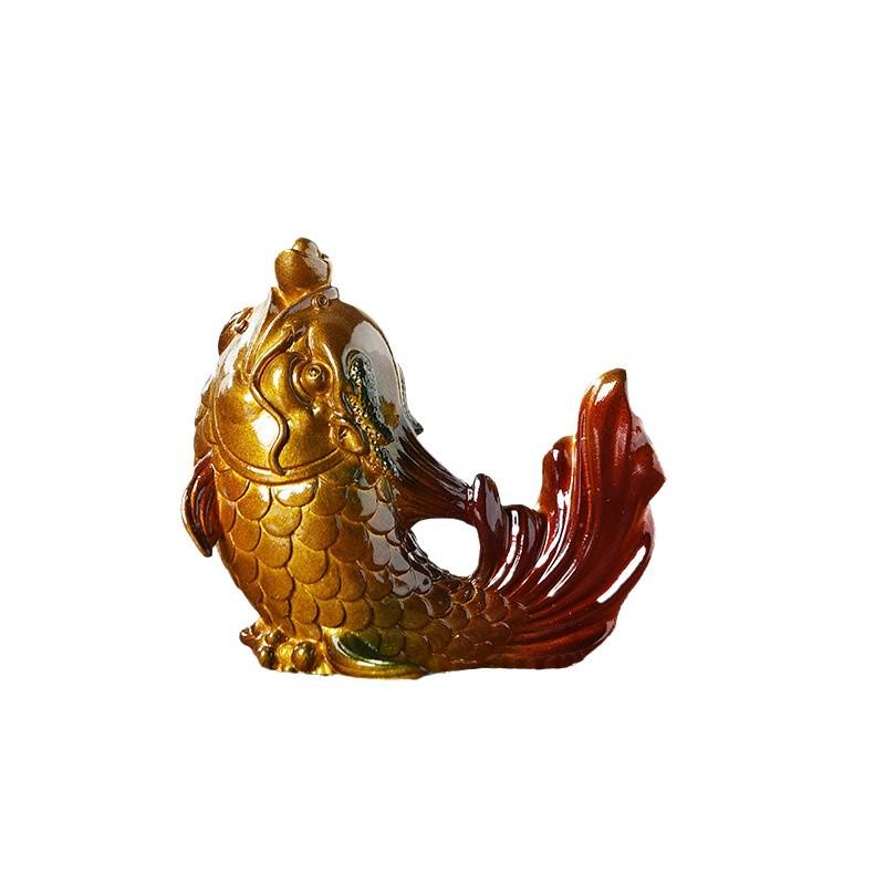 Lucky Golden Carp Color-Changing Tea Pet – High-End Ornament for Tea Tables