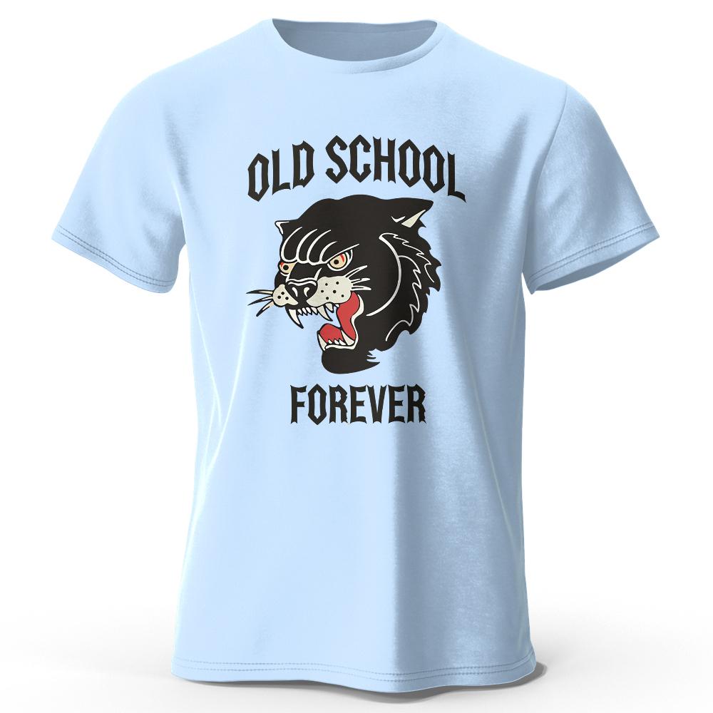 Klassisches, bedrucktes Herren-T-Shirt mit „Old School Forever“-Motiv im Vintage-Stil für den Sommer, Tops, Tees, Streetwear-Mode