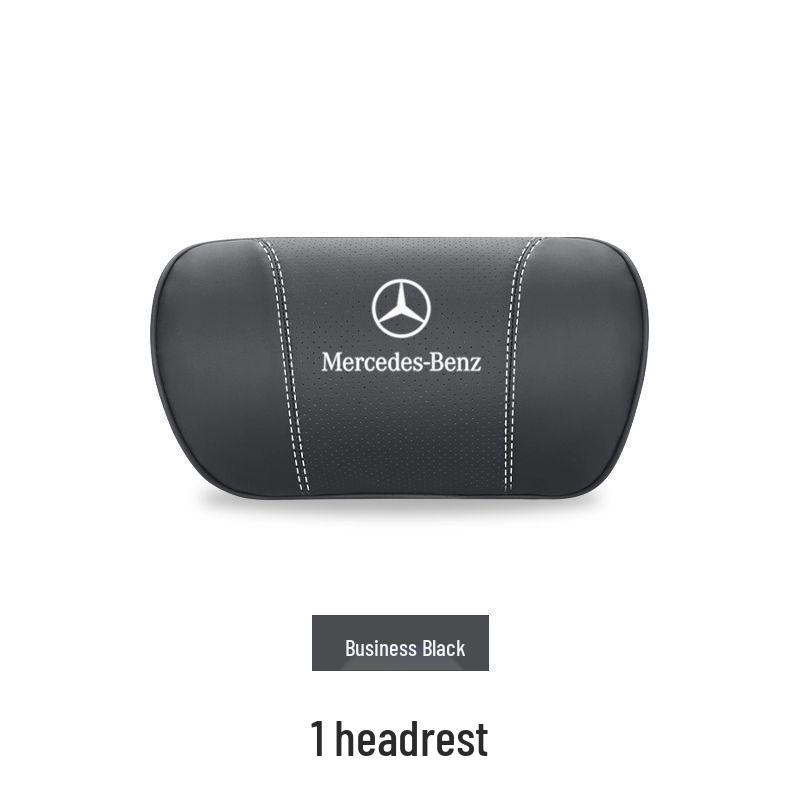 Cojín de Cabeza y Respaldo de Cuero Genuino para Coche Mercedes-Benz - Almohada Universal para E300L, C260, GLC (Todas las temporadas)