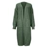 Women's fashionable long-sleeved pocket, large-sized loose cardigan sweater coat