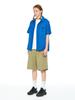Ssississieseu Blue Camp Collar Shirts