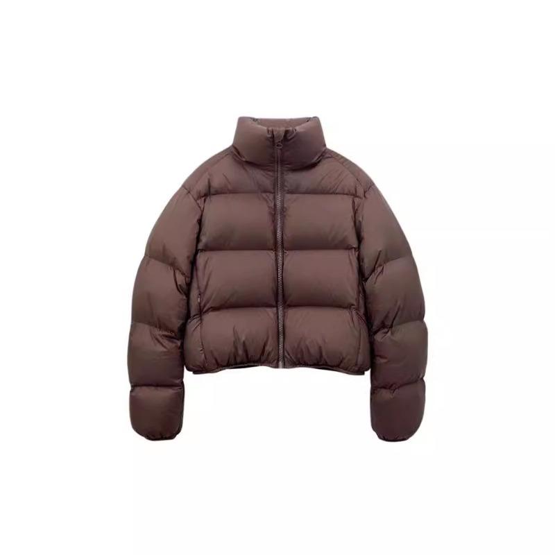 

Кофейный короткий пуховик Kendou женский новый пуховик-хлеб из белого утиного пуха зимний с воротником-стойкой маленькая куртка L (130-75kg wearable) темно-коричневого