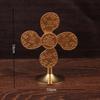 Golden Alloy Rotating Windmill Treasure Bowl: Creative Metal Wealth Ornament