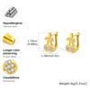 New Chic White Zircon Cherry U-shaped Earrings Gold Plated Stainless Steel Women Earrings Charm Fashion Jewelry