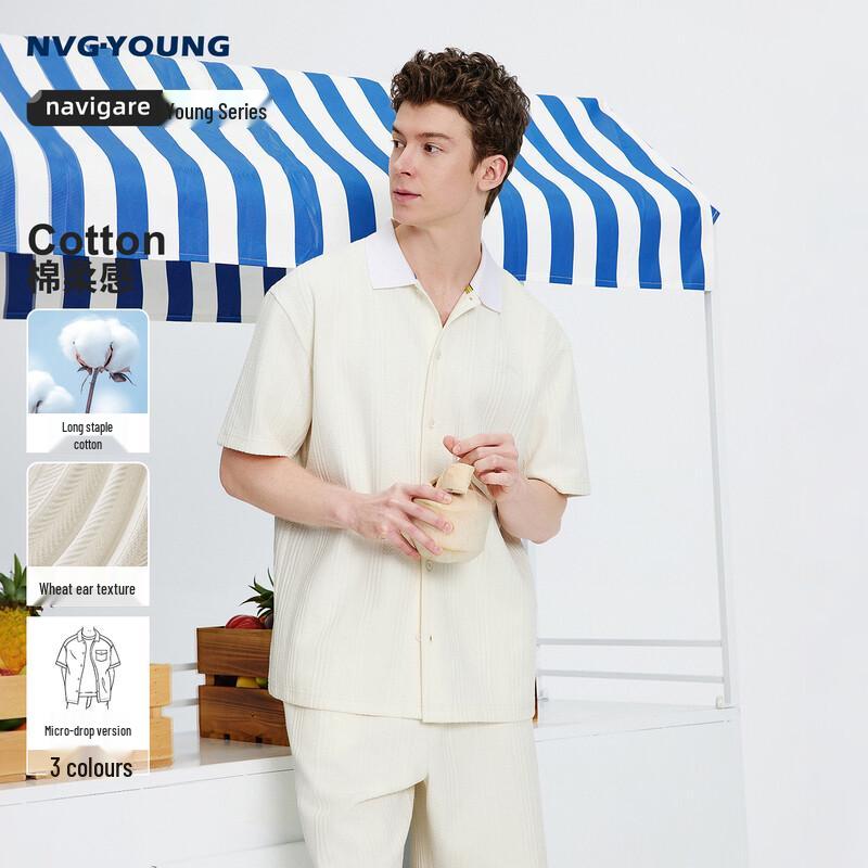 Navigare Men s Jacquard Knit Short Sleeve Cardigan L