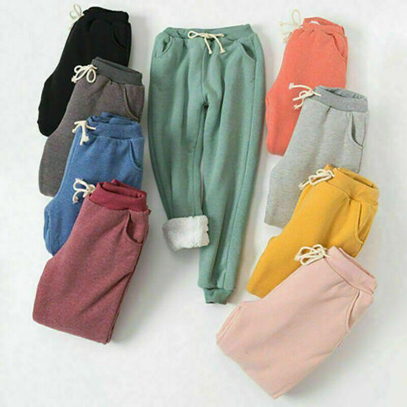 Womens Warm Sweat Pants With Ultra Soft Sherpa Lined Faux Fleece For Cold Weather