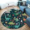 Festive Dinosaur Rug for Playroom or Nursery round carpet for home sofa bedroom, gift