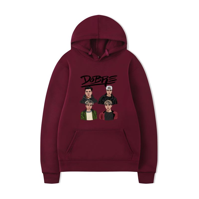 Autumn Winter DOBR Letter Print Men's Hoodie Vintage Unisex Pullover Men Vintage Graphic Hoody Tops Oversize Clothing