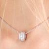 Dfarbe White Gold Natural Moissanite New Carved Necklace