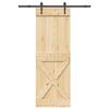 VidaXL Sliding Door and Hardware Kit 80x210 Cm Solid Pine 3332785