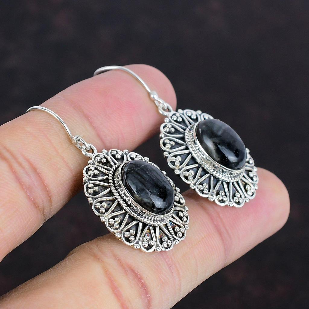 Picasso Jasper Earrings 925 Sterling Silver Earring Handmade Gemstone Earring Vintage Jewelry Gifts For Mother Dangle Earring Silver Jewelry