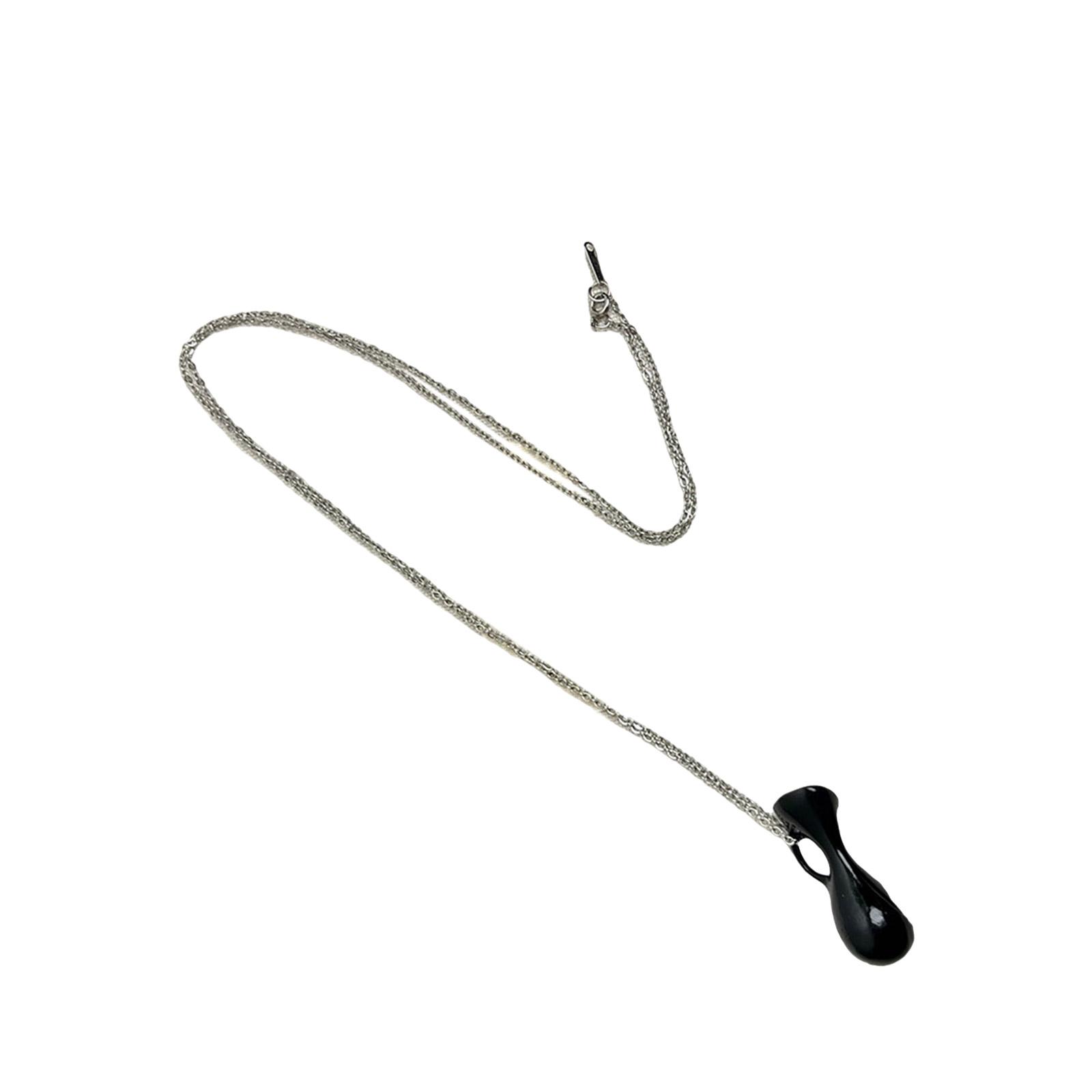 

Элегантная женская цепочка для свитера с длинным кулоном в виде бутылки для воды, ювелирный аксессуар для модных стильных нарядов чёрный