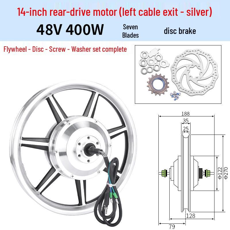 14-Zoll faltbares Elektrofahrrad Nabenmotor 36V/48V 350W/400W/500W Mitfahrgelegenheit Front- und Heckantrieb
