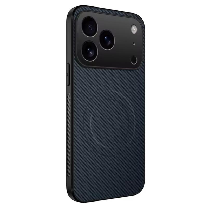 

Ультратонкий магнитный кожаный чехол из углеродного волокна для iPhone 17 Air 16E 16 15 14 13 Pro Max для Magsafe Ударопрочный военный чехол iPhone 17 Pro Max