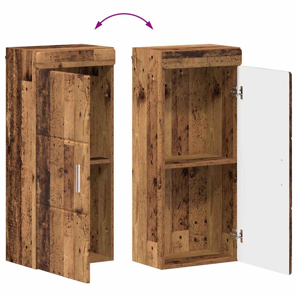 Bathroom Wall Cabinet with Door TULUM Reclaimed Wood Look 37 X 24.5 X 86 Cm