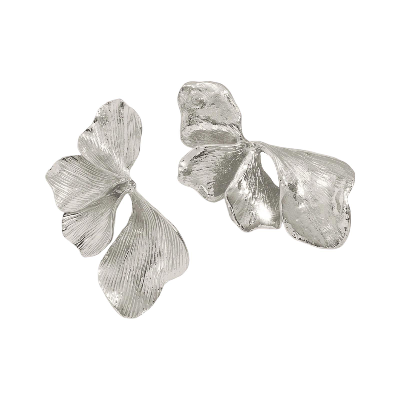 Minimalist Women s Floral Earrings - Stylish Exaggerated Shiny Metal-look, Multi- Unique Alloy Stud Earrings One Size