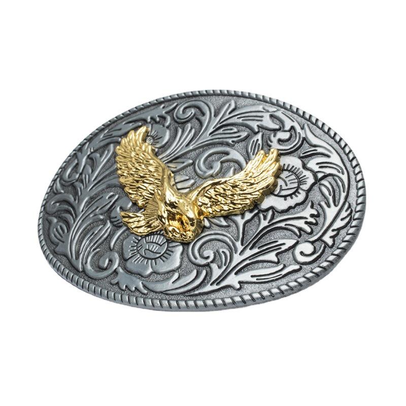 Mongolian Eagle Retro Zinc Alloy Belt Buckle | Antique Tin Finish | Knight Design