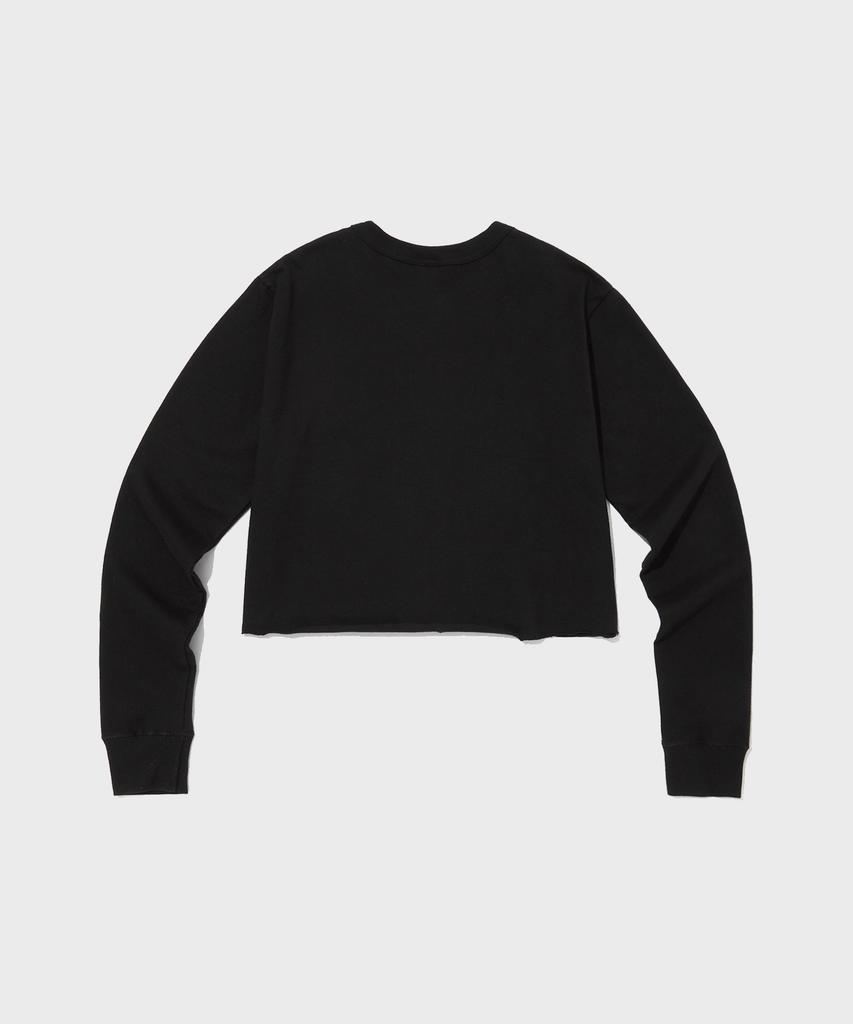 CHAMPION Women'S Boyfriend Crop Long Sleeve T-Shirt Black