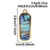 3pcs Geometric Charm Real Abalone Shell Stainless Steel Pendants For Jewelry Making Supplies Rectangle Round Pendant DIY Finding