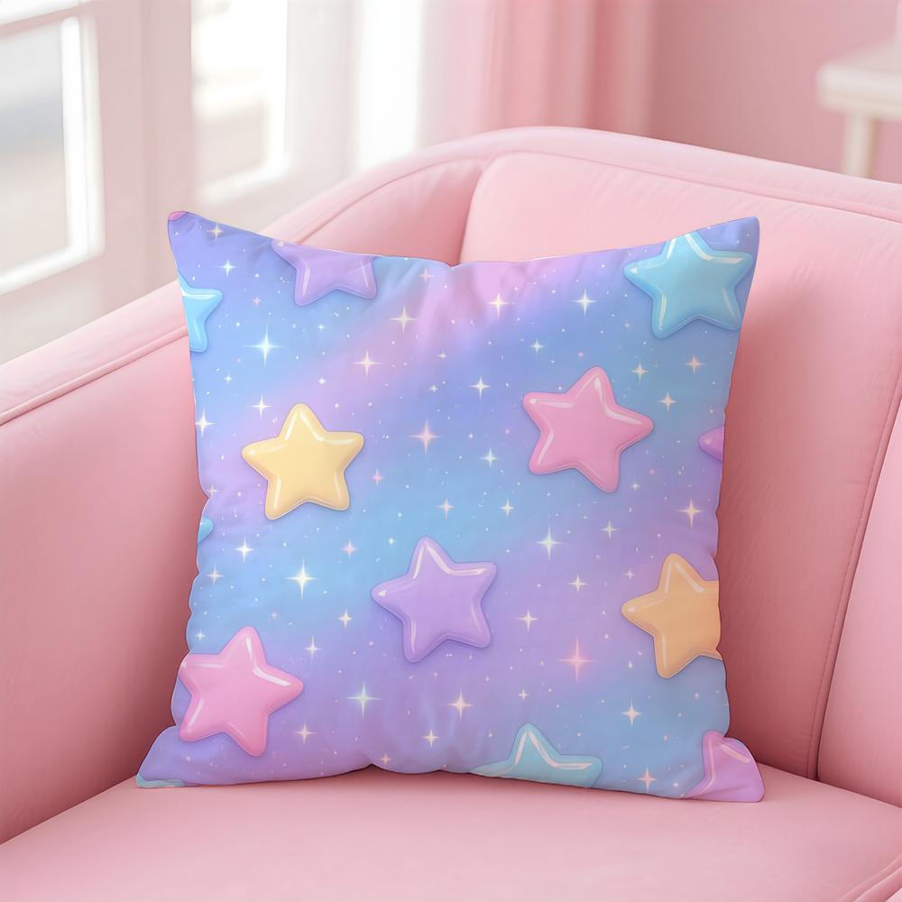 Pastel Rainbow Gradient Cushion Cover Linen Cushion Cover Soft Decorative Case For Sofa Home Decor