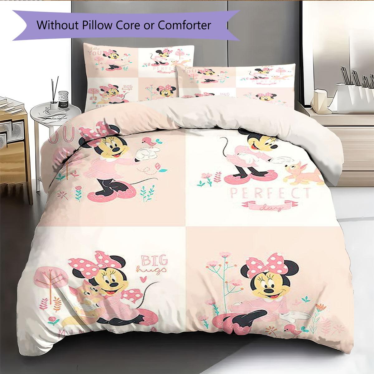 

Minnie Mouse Hand-drawn Style Colored Pencil Bedding Set, Warm and Comfortable A Perfect Choice for Decorating A Child s Bedroom 135x200cm
