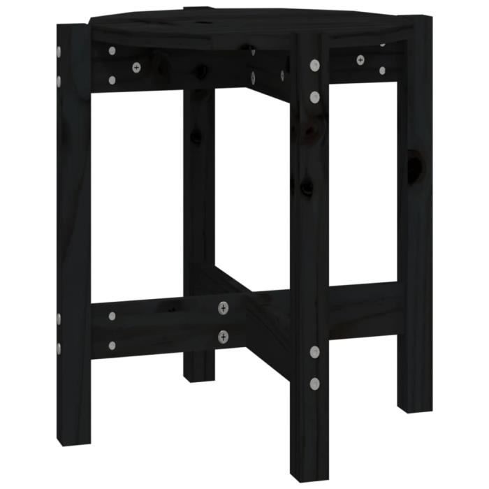 VidaXL Table basse Noir Ø 42,5x45 cm Bois massif de pin 822316