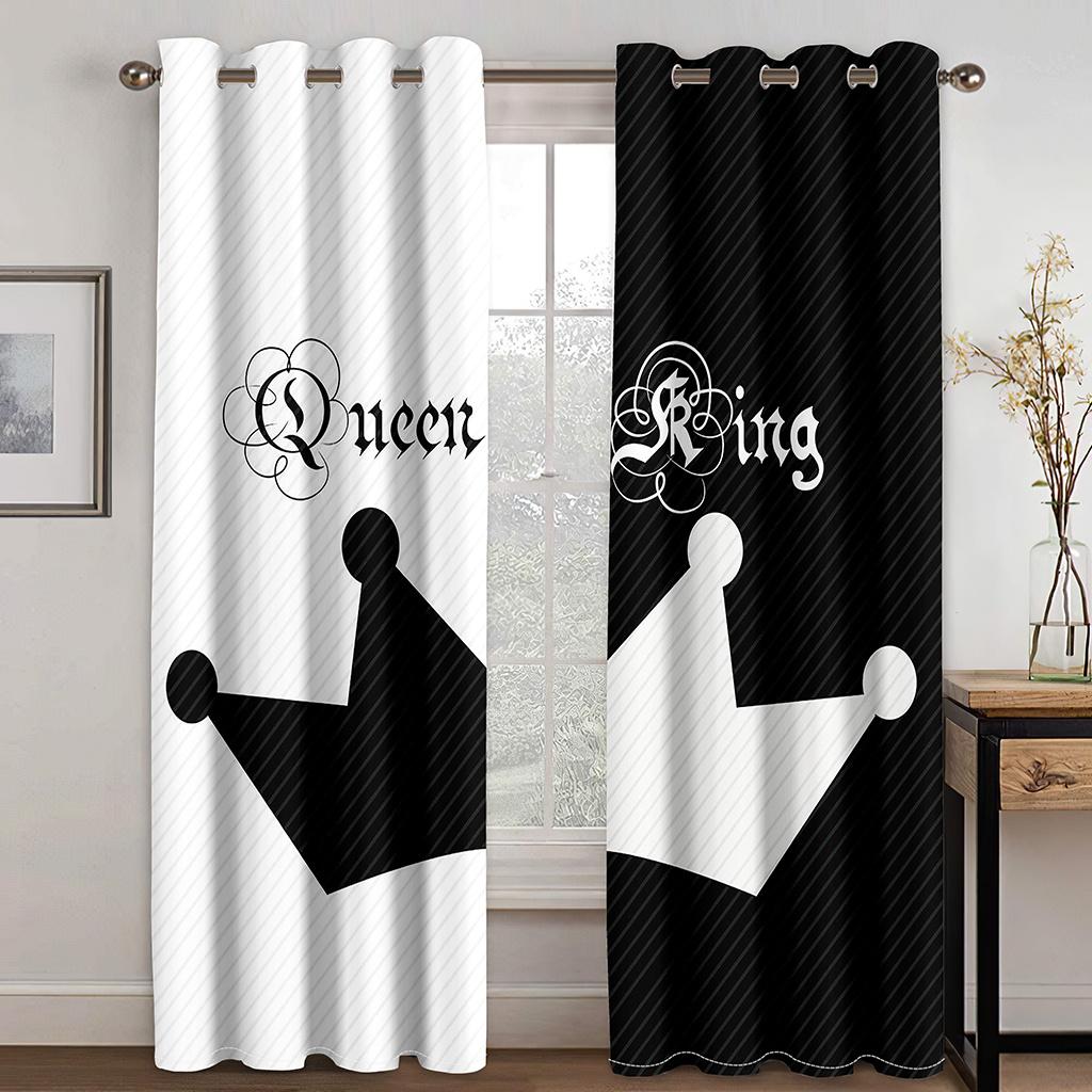 Romantic Heart Happy Valentine's Day Window Curtains Blinds For Living Room Kids Bedroom Bathroom Kicthen Door Home Decor2Pcs