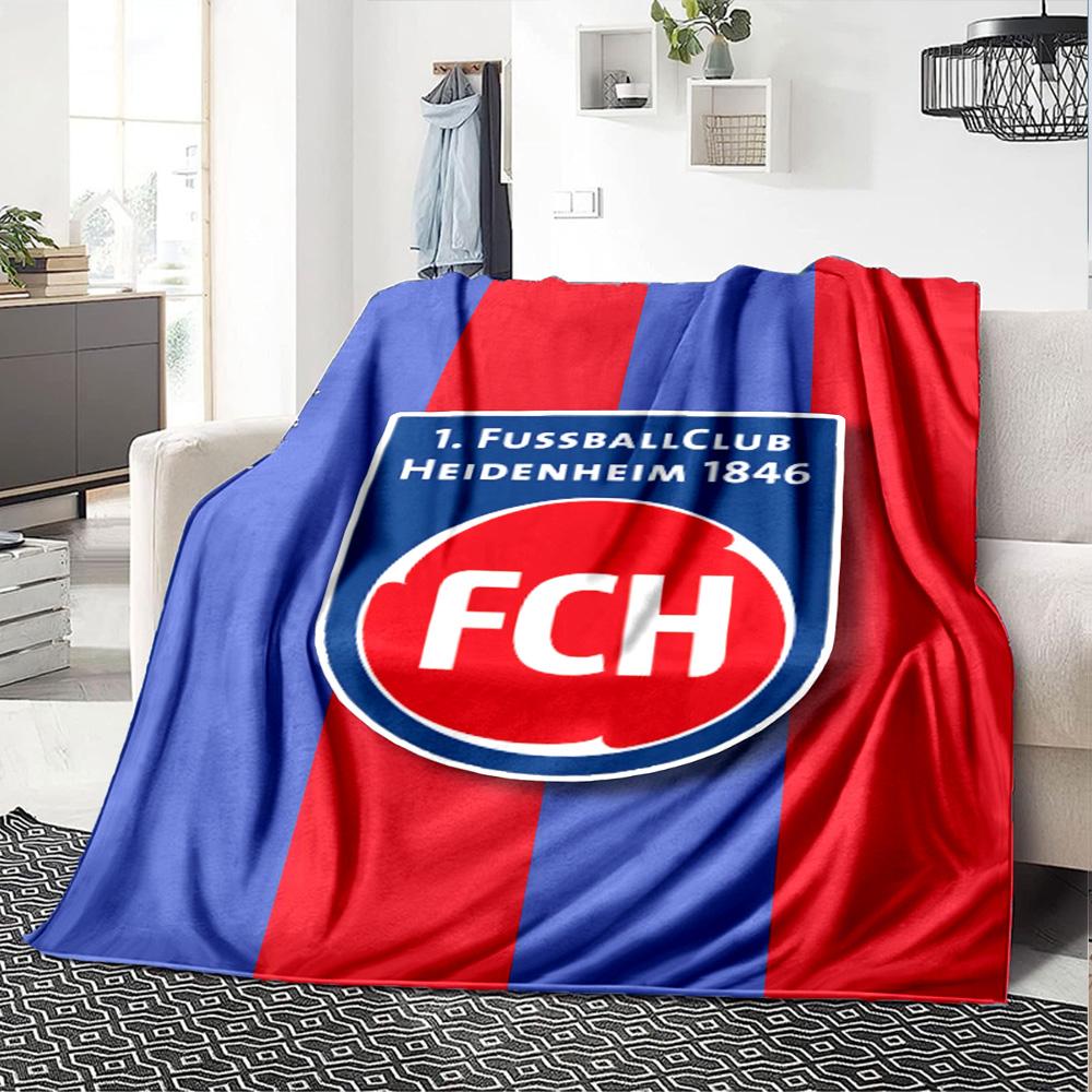 Heidenheim FC Print Flannel Blanket High Quality Warm Comfortable Cover for All Seasons Perfect for Gifts Home Decor