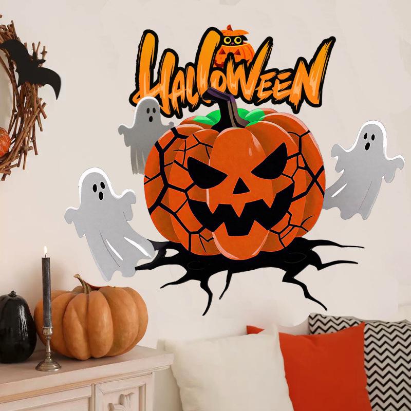 E-commerce Halloween Scary Face Pumpkin Self-Adhesive Stickers