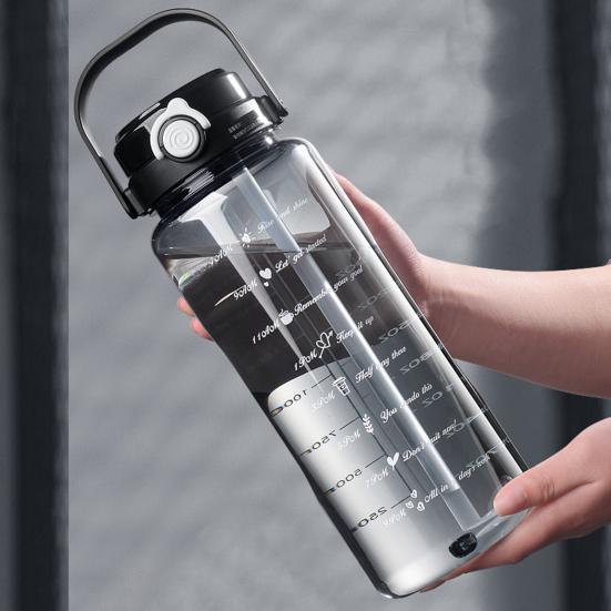 Yousheng Sports Water Bottle with Lid Leak-Proof Wide Mouth BPA-Free Water Cup 1.5L/2L Large Capacity Reusable Drinking Cup for Gym Travel Home School