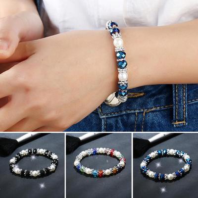 Regalo di compleanno di gioielli da donna con strass colorati lucidi e perle finte