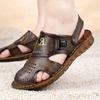 FashionSummer Leather Retro Hollow Beef Tendon Sole Outdoor Beach Men's Sandals Designer New Casual Soft Sole Indoor Man Slippers