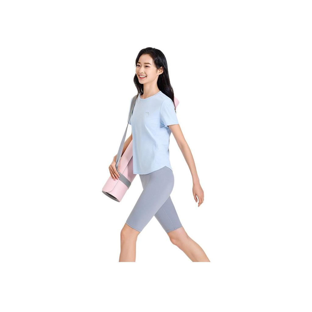 Anta Comfortable Breathable Versatile Short Sleeve T-Shirt Women Tops Frozen-Blue 962525104-6