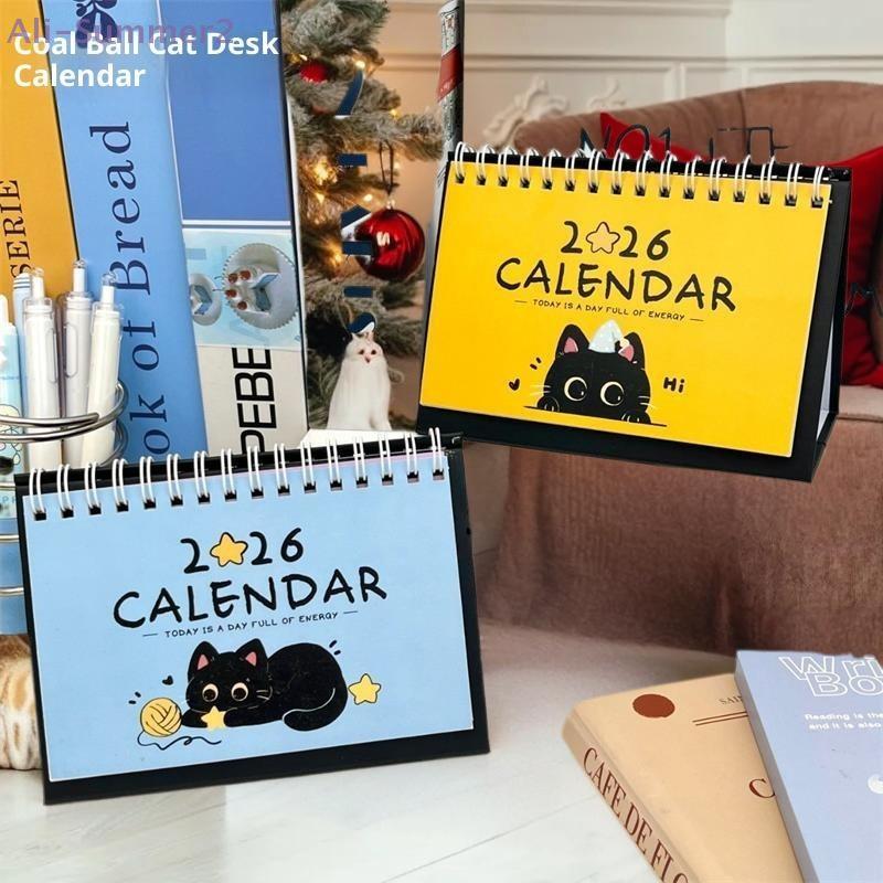2026 Year Of The Horse Mini Calendars Creative Desk Portable Travel Calendars Cute Cat Pattern Calendar Desktop Decor Ornaments