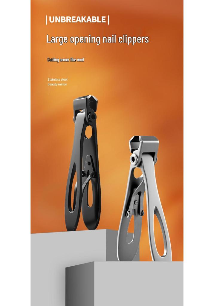 In-Stock Stainless Steel Anti-Splash Nail Clippers for Thick or Hard Nails - Ideal for Elderly, Large Opening Design