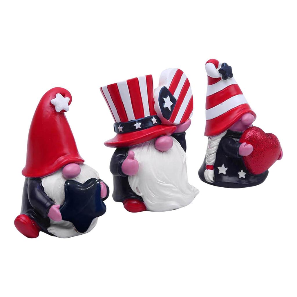 4th Of American Independence Day Patriotic Striped Resin Statue American Independence Day Decoration Gift Handmade Home Tiered Tray Figurine