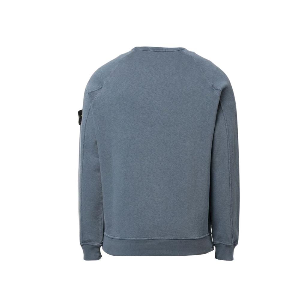 Stone Island Ss23 Solid Color Label Crewneck Sweatshirt Men Sweatshirt Blue Gray 781566360-V0124