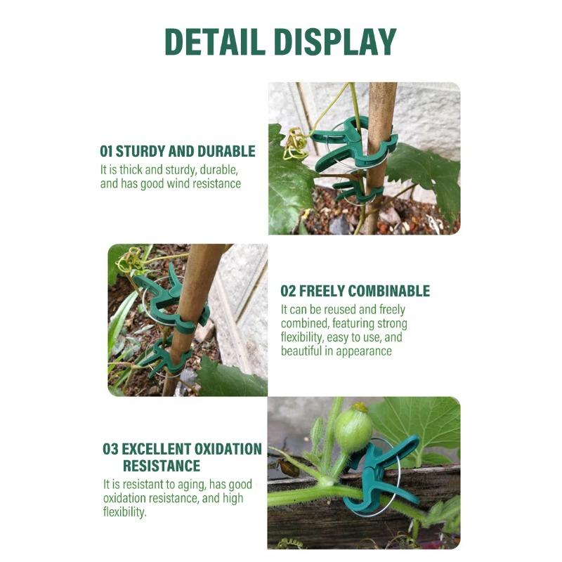 10-100Pcs Plant Fixed Clips Reusable Garden Greenhouse Clamp Bracket for Fixed Plants Vine Flower Seedling Stem Support Tools