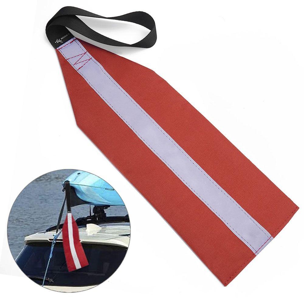

Eye-catching Kayak Safety Flag Red SUP Tow Flag Durable Reflective Strip Flag Kayak