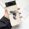 Art Initial Letter A To Z Pink Fashion Phone Case For Samsung Galaxy Z Flip 3 4 5 6 7 Hard Folding Z Flip4 Clear PC Cover Gift