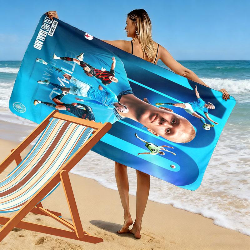 Asciugamano da Spiaggia Stampa Haaland Spirit, Asciugamano Grande Morbido ad Asciugatura Rapida per Spiaggia Campeggio Nuoto